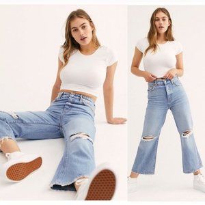 Free People Ranger Wide Leg Denim Flare Jeans 26